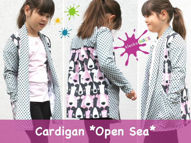 Mädchen Cardigan *OPEN SEA* von klecksMACS - Nähanleitung / E-Book in PDF