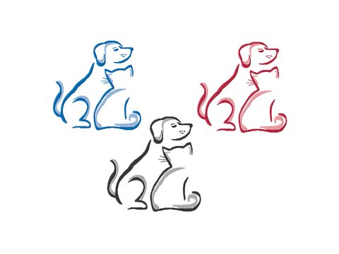 Stickdatei "Hund und Katze" für den Rahmen ab 10 cm x 10 cm