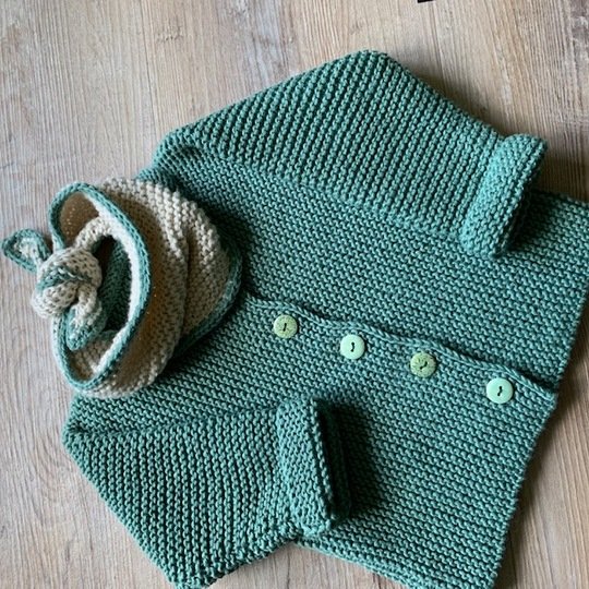 Strickanleitung, Quergestrickte Kinderjacke Gr. 98 - 128
