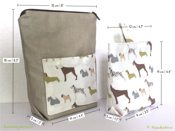 Xaver Treat Bag, lined, 2 sizes, sewing pattern
