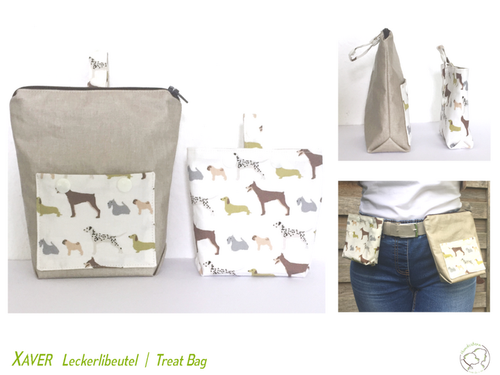 XAVER Treat Bag, lined, in 2 sizes, sewing pattern