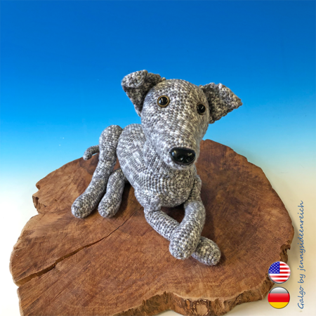 Crochet Pattern Galgo, crochet a laid dog, amigurumi greyhound by jennysideenreich