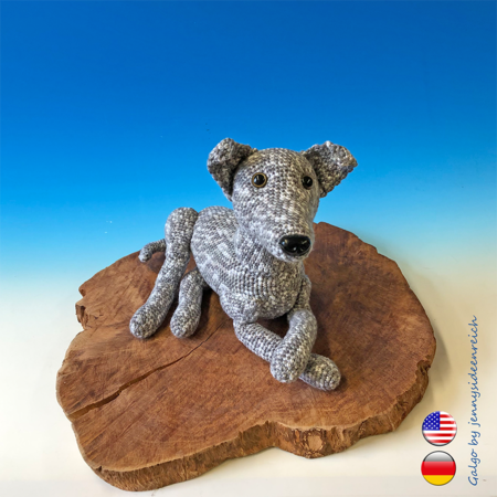 Crochet Pattern Galgo, crochet a laid dog, amigurumi greyhound by jennysideenreich