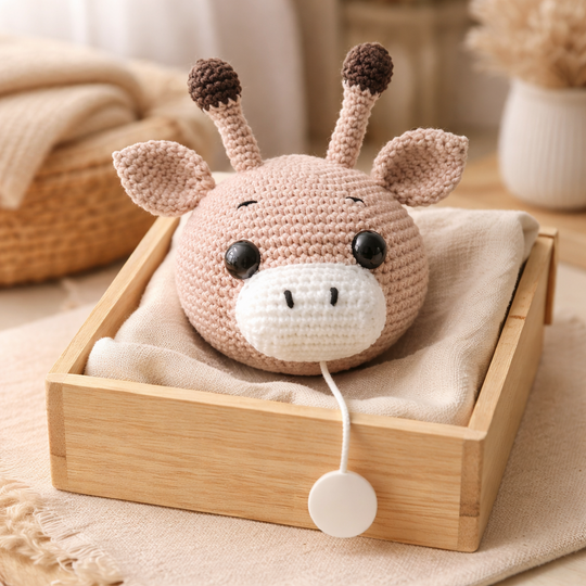 Häkelanleitung Giraffen Spieluhr, Babyspielzeug häkeln