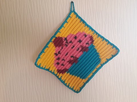 Häkelanleitung Cupcake Topflappen