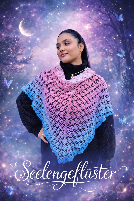 Häkelanleitung Dreieckstuch Seelengeflüster – mit Häkelschrift