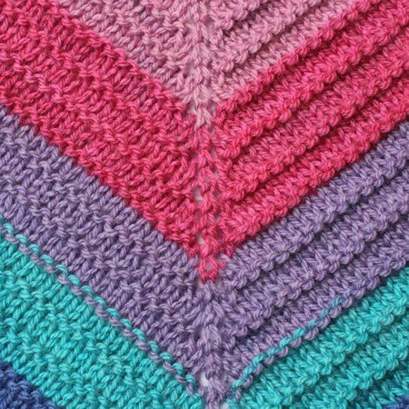 Knitted Shawl with Ridge Pattern