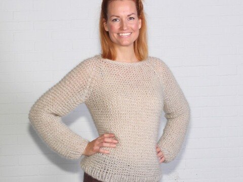 Rechts gestrickter Pullover