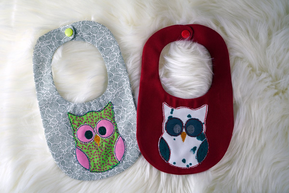 Stickdatei Lätzchen Eule Applikation ITH ab 16x26 - Bild 5
