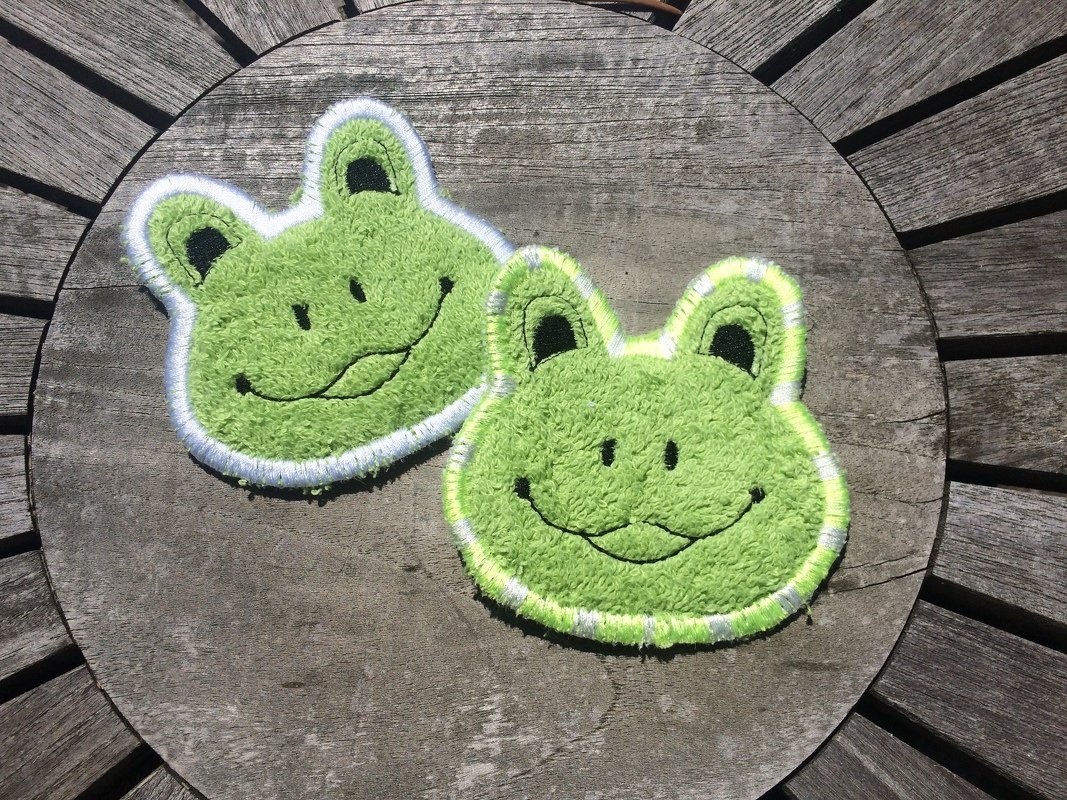 WaschPad Frosch Stickdatei  ITH 10x10 abschminken Kosmetiktuch - Bild 2