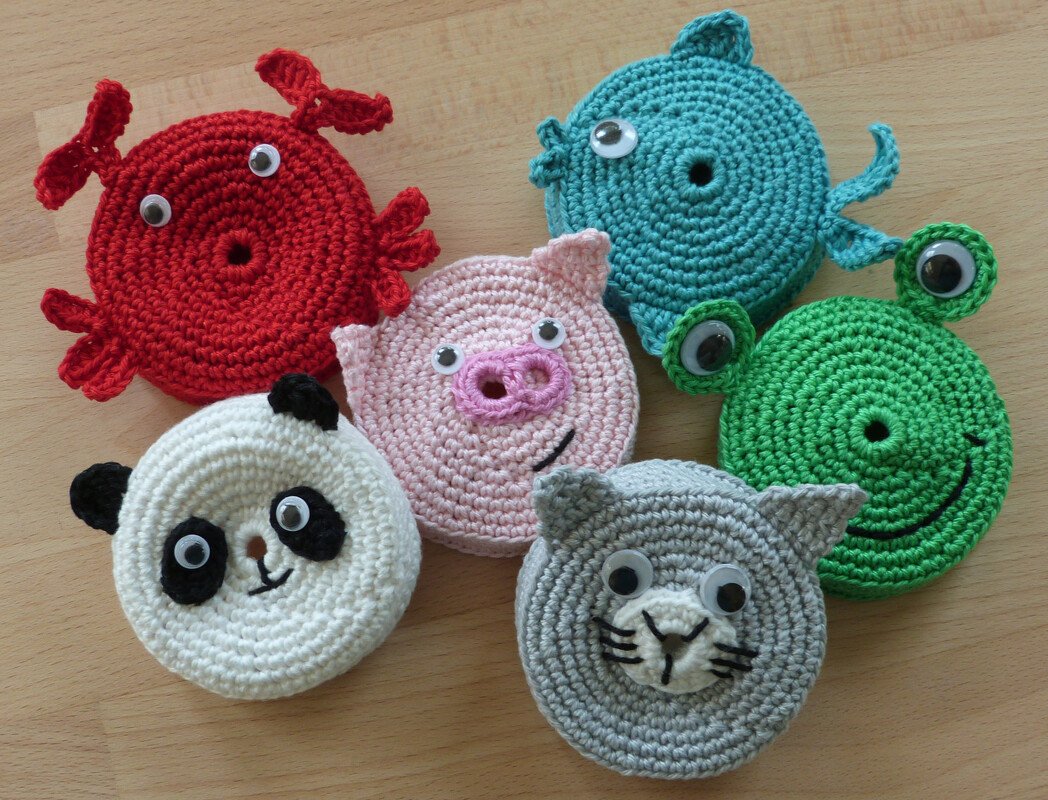 Häkelanleitung für Glas-Deckel "Tiere" mit Trinkhalmhalter - Bild 2