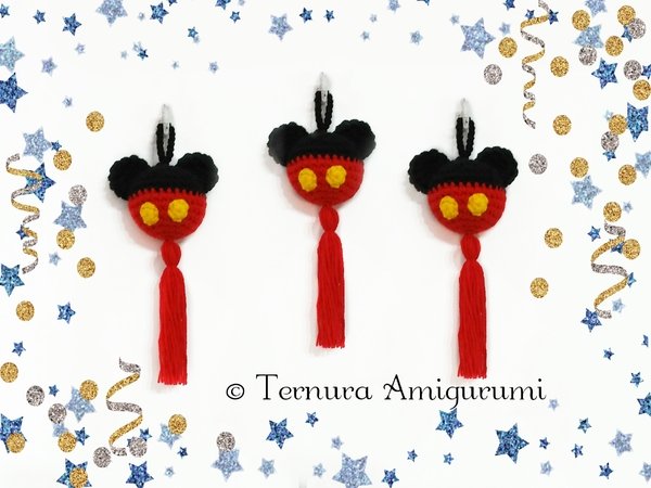 Mickey pendant crochet pattern pdf ternura amigurumi english- deutsch- dutch