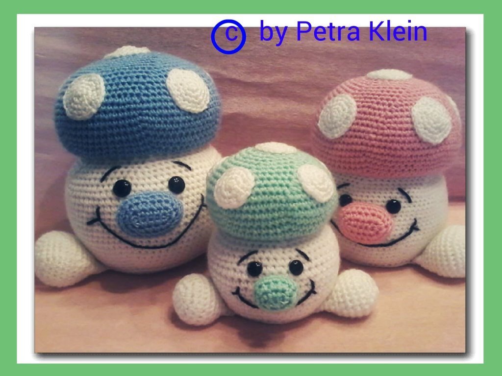 Häkelanleitung Amigurumi / Die Pilzfamilie