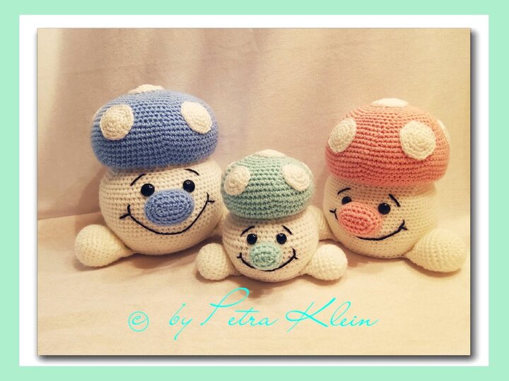 Häkelanleitung Amigurumi / Die Pilzfamilie