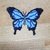 großer blauer Schmetterling "Bergschwalbenschwanz" / Perlenschmuckstück
