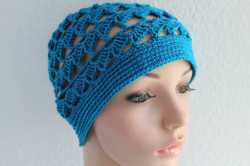 "Marlene" gehäkelte Sommermütze mit Blume PDF-Anleitung