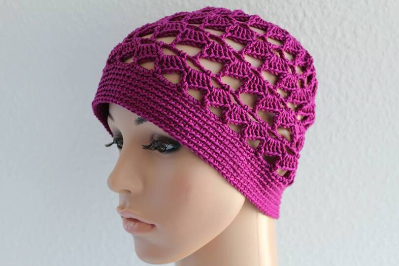 "Marlene" gehäkelte Sommermütze mit Blume PDF-Anleitung