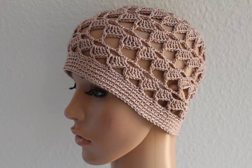 "Marlene" gehäkelte Sommermütze mit Blume PDF-Anleitung