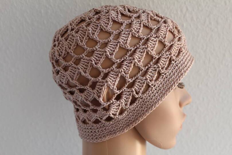 "Marlene" gehäkelte Sommermütze mit Blume PDF-Anleitung