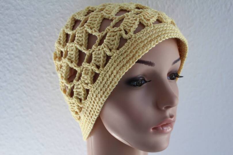 "Marlene" gehäkelte Sommermütze mit Blume PDF-Anleitung