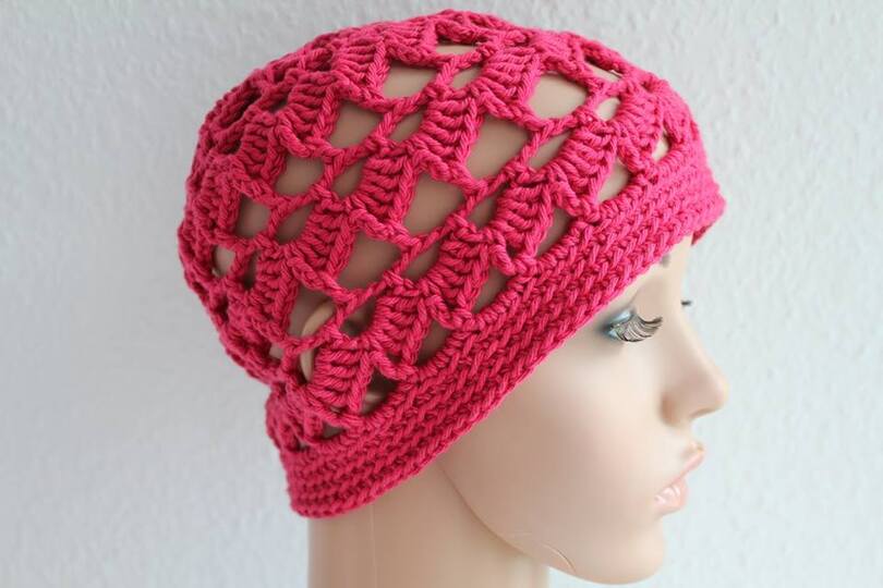 "Marlene" gehäkelte Sommermütze mit Blume PDF-Anleitung