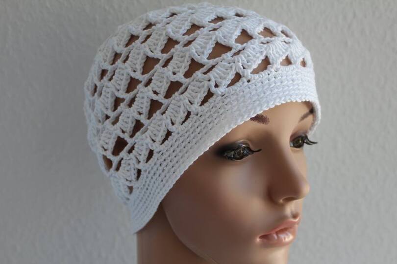 "Marlene" gehäkelte Sommermütze mit Blume PDF-Anleitung