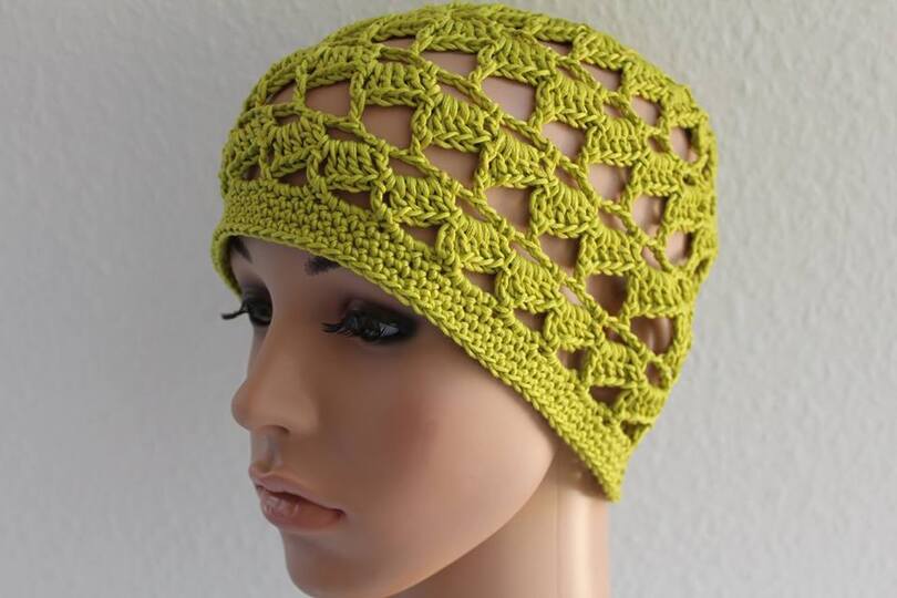 "Marlene" gehäkelte Sommermütze mit Blume PDF-Anleitung