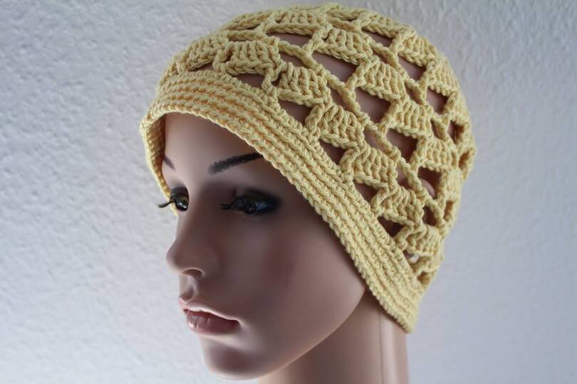 "Marlene" gehäkelte Sommermütze mit Blume PDF-Anleitung