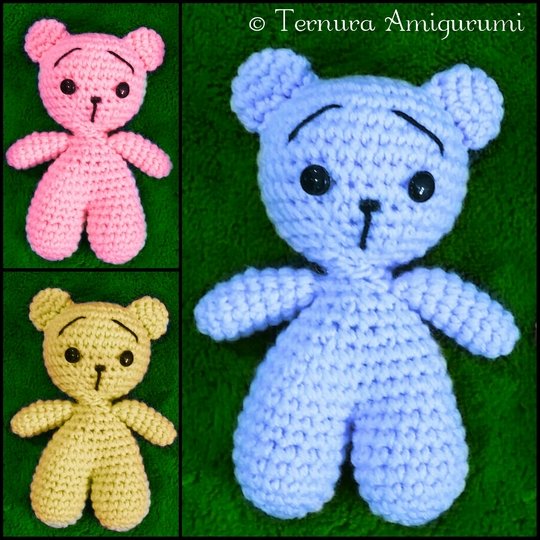 Häkelanleitung kleiner bär pdf ternura amigurumi english- deutsch- dutch