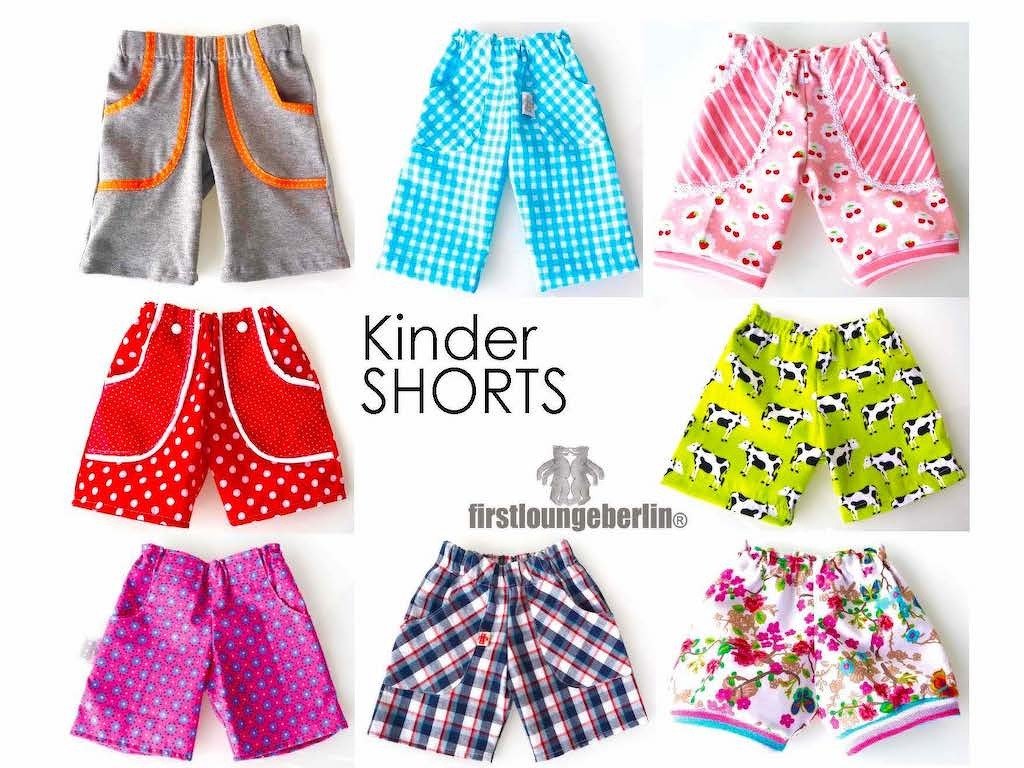 SHORTY Shorts Unisex Kinderhose Sommerhose Hose in 9 Größen 50/56 bis 146/152 Nähen &amp; Schnittmuster - firstloungeberlin