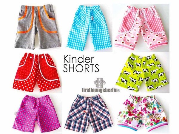 SHORTY Shorts Unisex Kinderhose Sommerhose Hose in 9 Größen 50/56 bis 146/152 Nähen & Schnittmuster - firstloungeberlin
