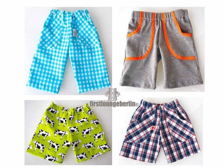 SHORTY Shorts Unisex Kinderhose Sommerhose Hose in 9 Größen 50/56 bis 146/152 Nähen & Schnittmuster - firstloungeberlin