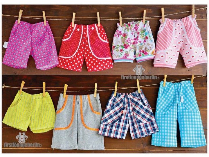 SHORTY Shorts Unisex Kinderhose Sommerhose Hose in 9 Größen 50/56 bis 146/152 Nähen & Schnittmuster - firstloungeberlin