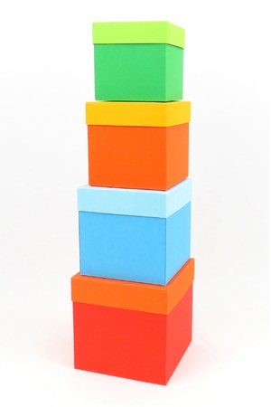 Würfel-Schachteln in vier Größen (7-10 cm³) – Bastelanleitung und Vorlagen