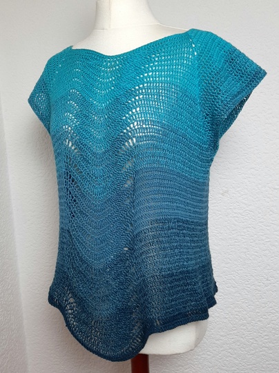 Häkelanleitung RVO Shirt "Wellenreiter"alle Größen, Wellenausschnitt!