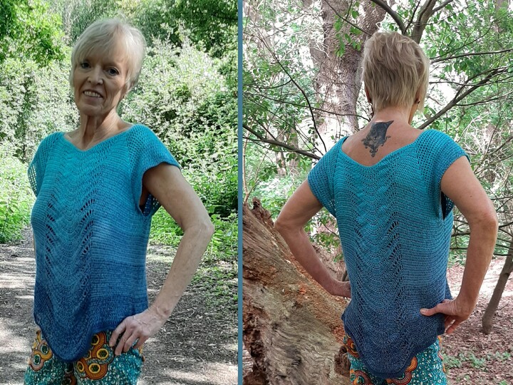 Häkelanleitung RVO Shirt "Wellenreiter"alle Größen, Wellenausschnitt!