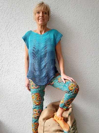 Häkelanleitung RVO Shirt "Wellenreiter"alle Größen, Wellenausschnitt!