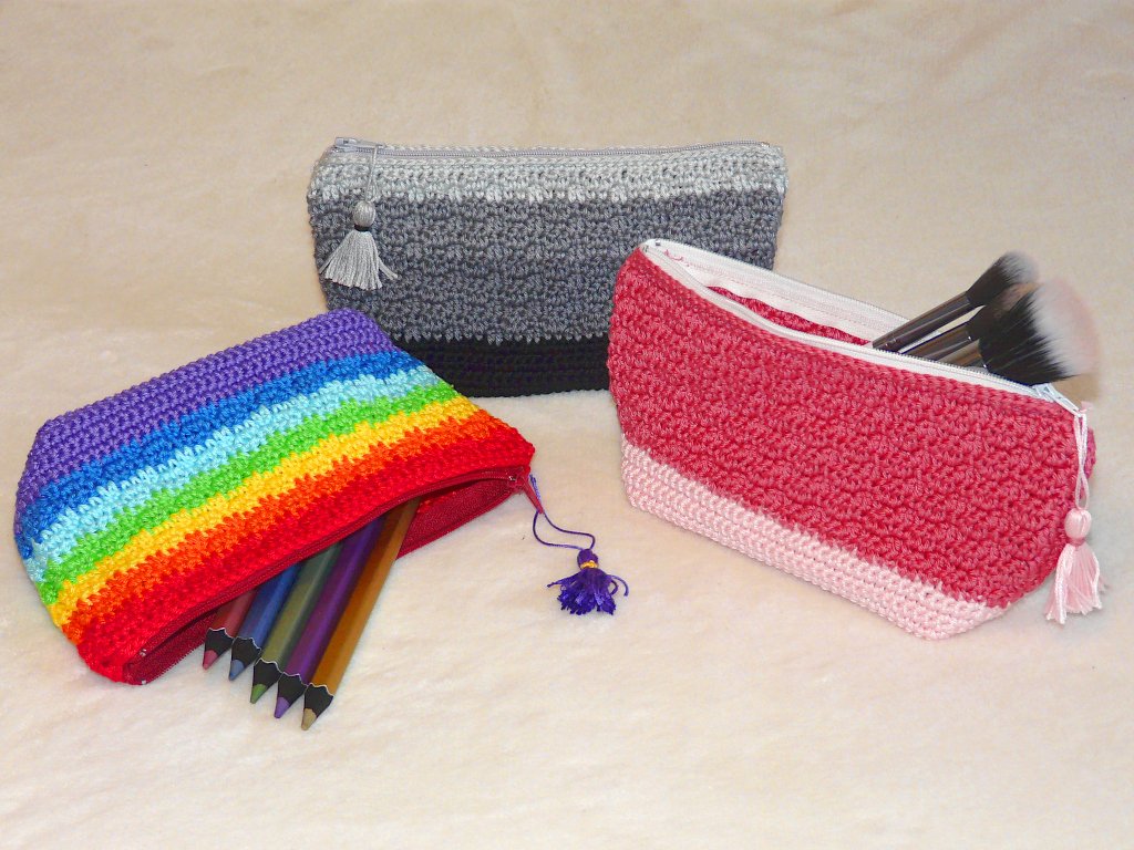 Häkelanleitung Mäppchen, Kosmetiktasche