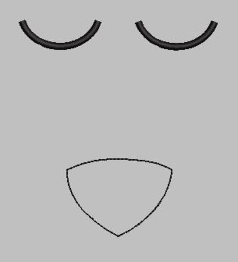 Stickdatei Hundegesicht passend zur Nähanleitung Bettschlange Hund Wacki 13x18cm