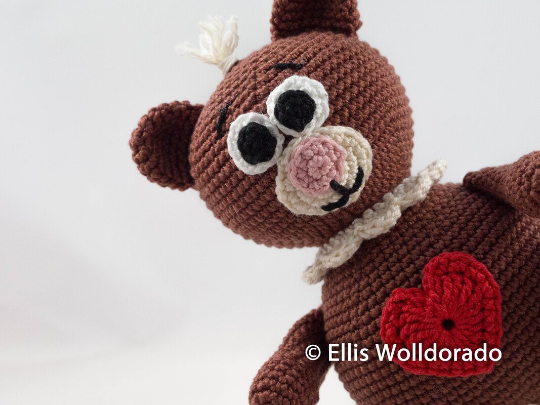 Herz-Bärchi Bruno, Amigurumi, Häkelanleitung