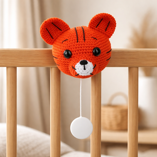 Crochet Pattern Tiger Music Box, crochet Babytoy