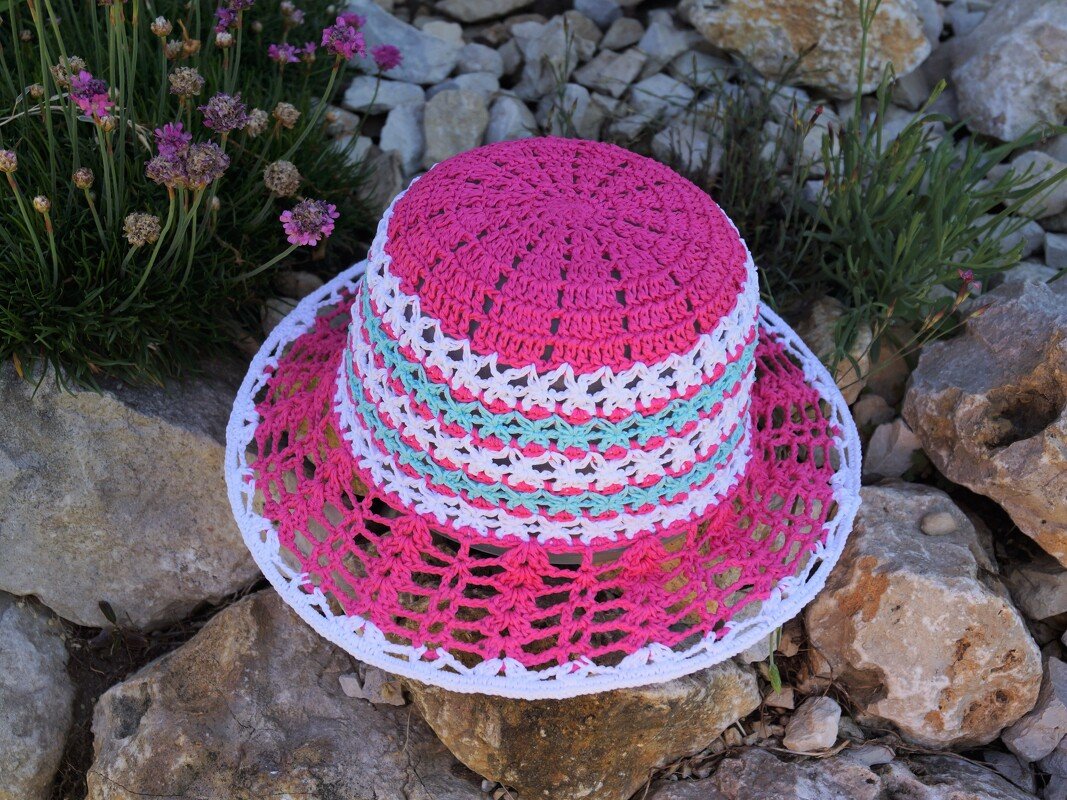 Häkelanleitung bunter Sonnenhut in allen Größen - Bild 4