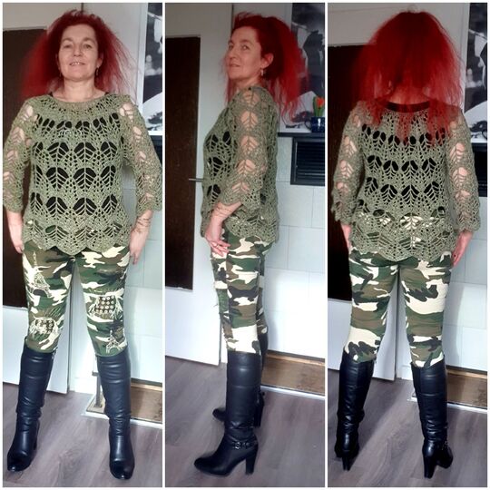 Häkelanleitung Shirt Fächer Größe 36 bis 48