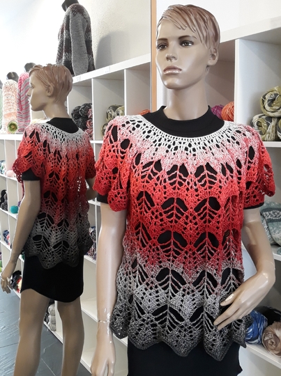 Häkelanleitung Shirt Fächer Größe 36 bis 48