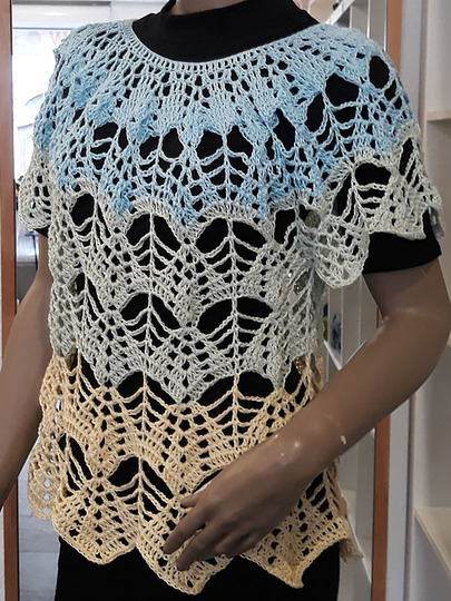 Häkelanleitung Shirt Fächer Größe 36 bis 48