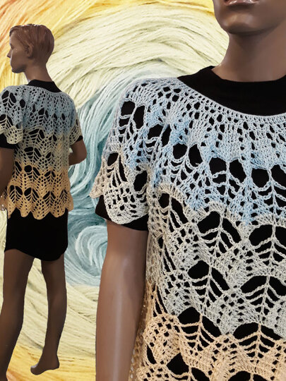 Häkelanleitung Shirt Fächer Größe 36 bis 48