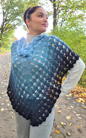 Häkelanleitung Dreieckstuch Sternschnuppen – mit Häkelschrift