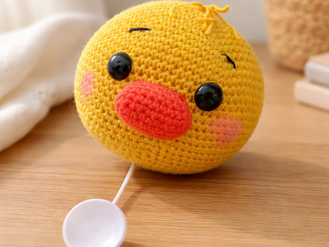 Häkelanleitung Küken Spieluhr, Babyspielzeug häkeln