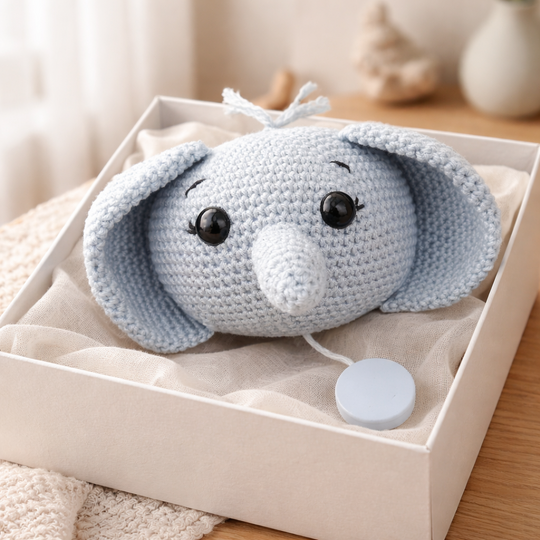 Häkelanleitung Elefanten Spieluhr, Spieluhr häkeln,Amigurumi Elefant häkeln
