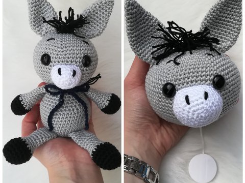 SPARPAKET Häkelanleitung Esel Spieluhr und Esel Emil, Esel häkeln